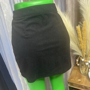 Classic Black Corduroy Skirt
